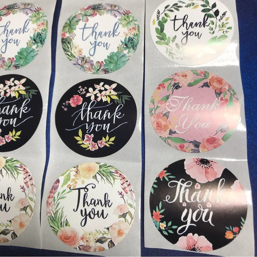 200 thank you stickers 8 designs size 1.5